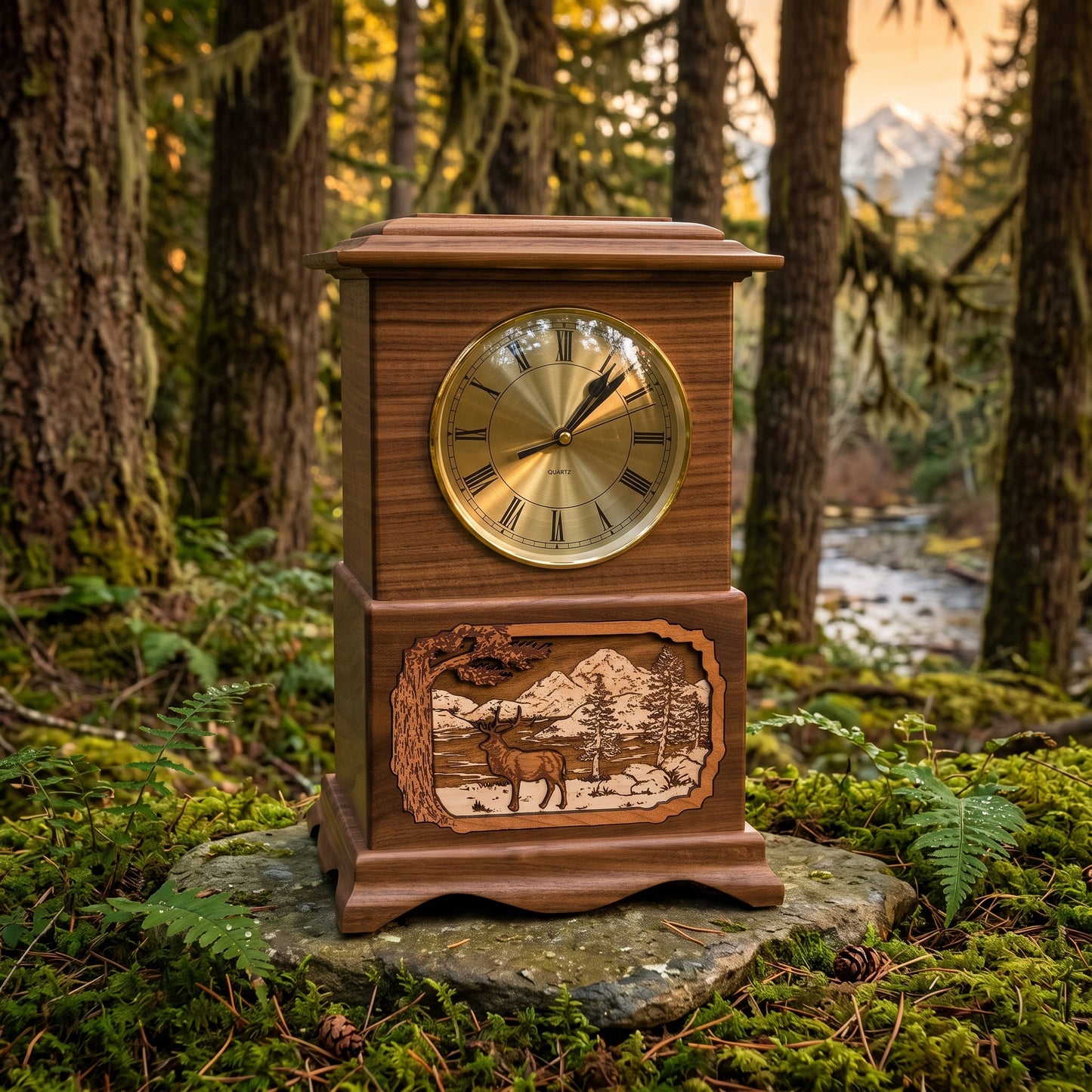 Ambassador Elk Clock Wood Memorial