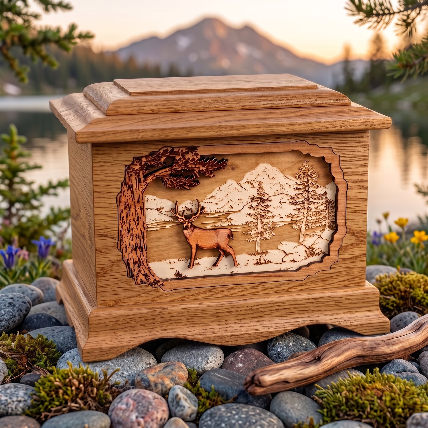 Ambassador Mountain Lakes Whitetail Deer Wood Memorial