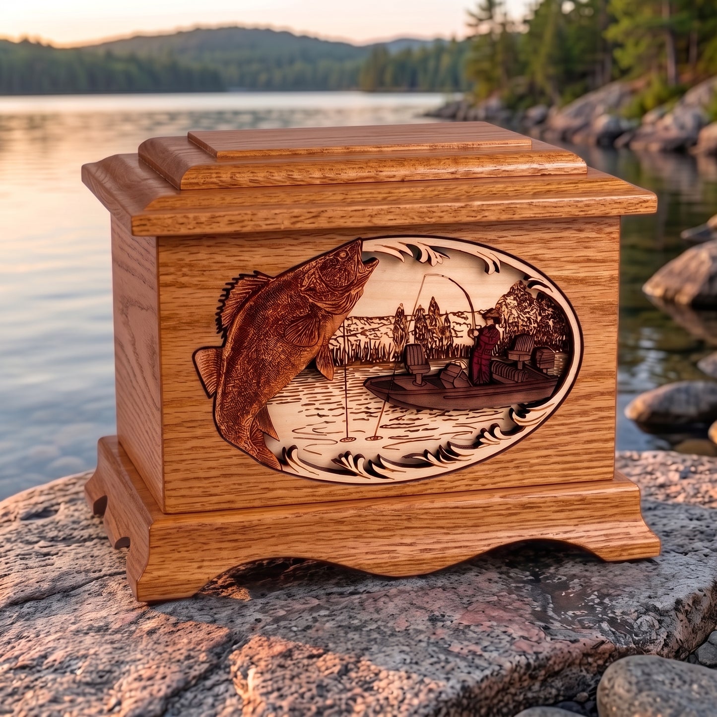 Ambassador Walleye Boat Fishing Wood Memorial