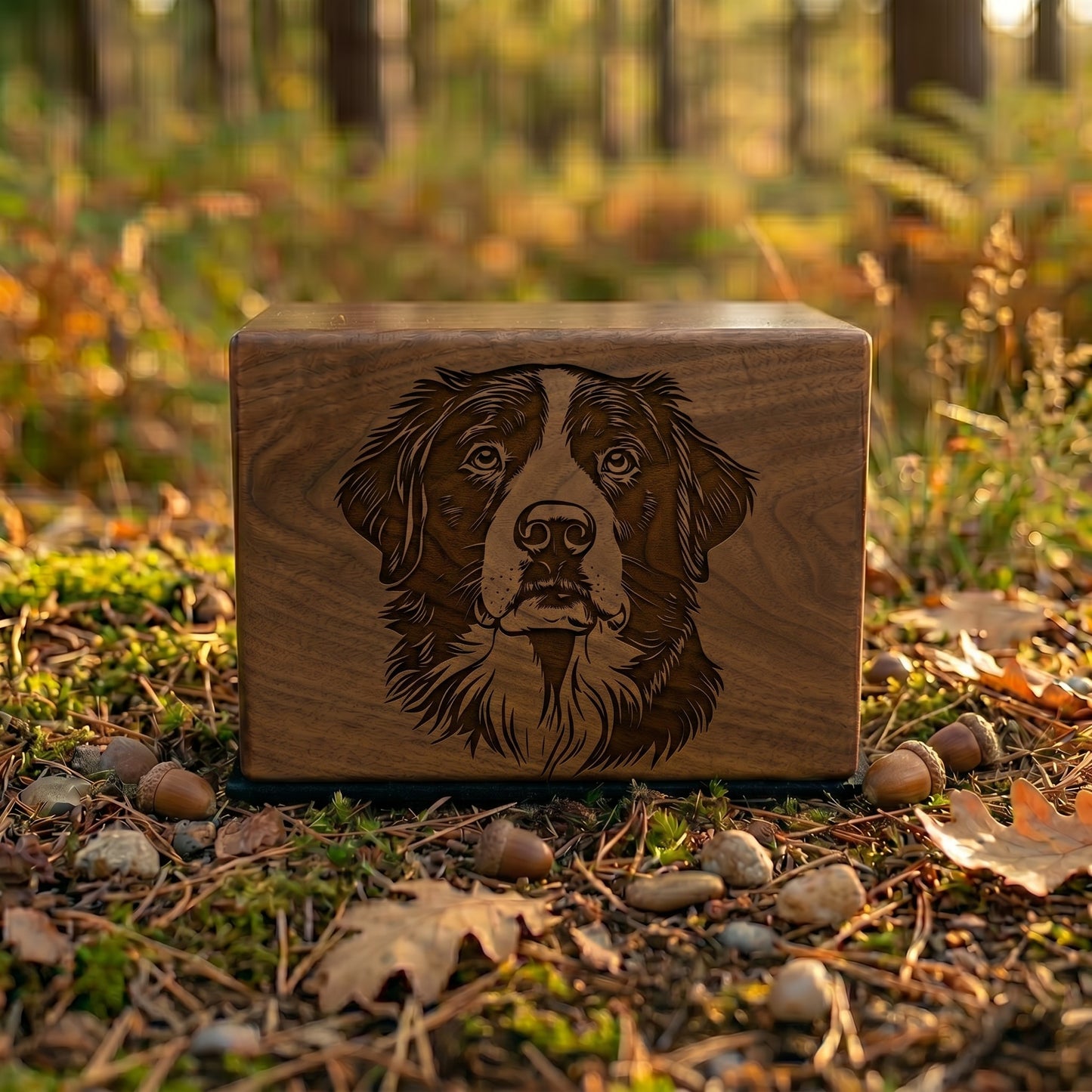 Appenzeller Sennenhund Stencil Engraved Wood Memorial
