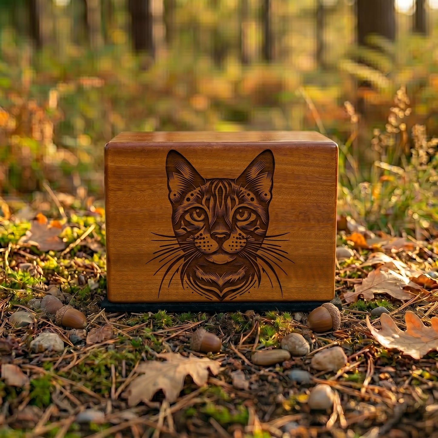 Bengal Stencil Engraved Wood Memorial
