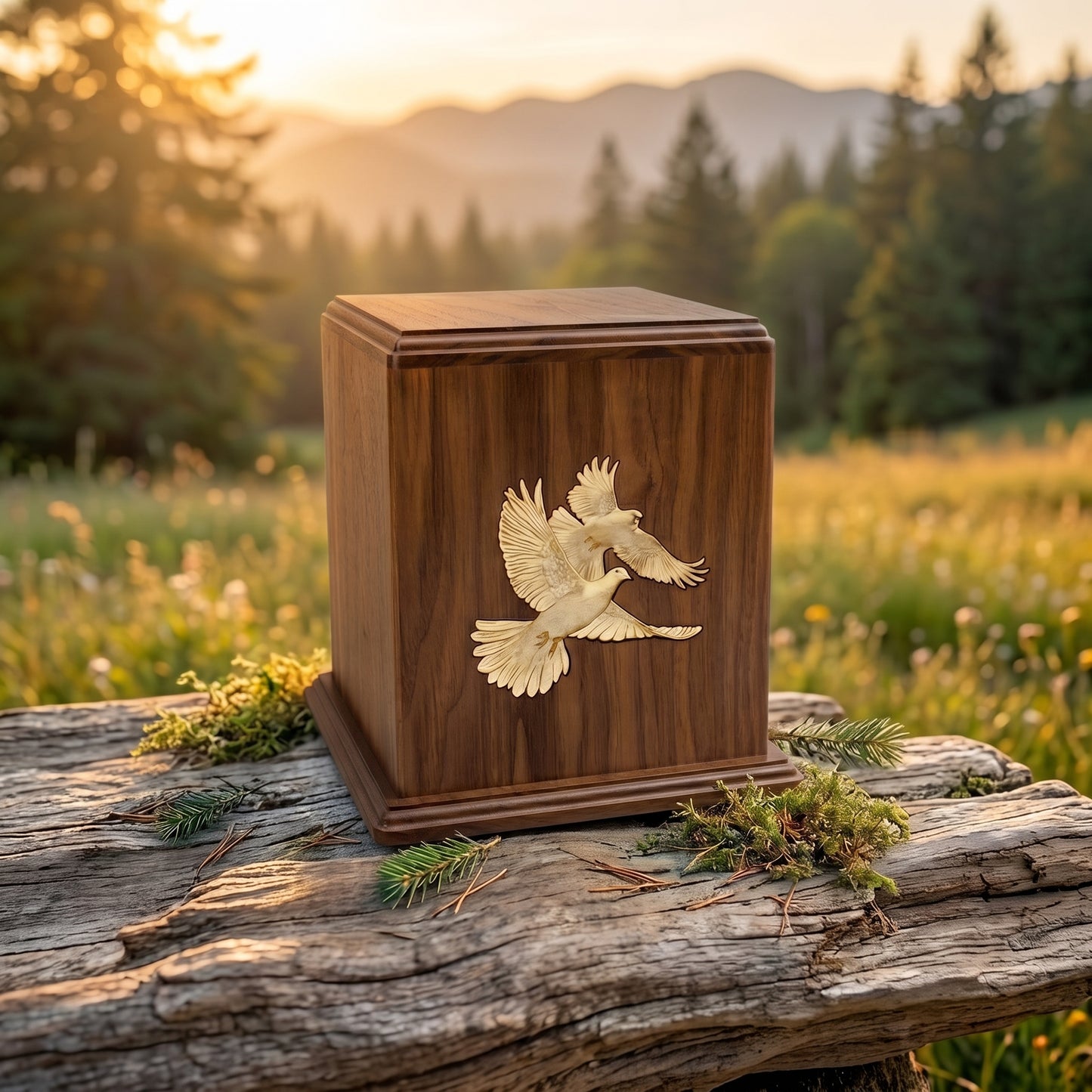Corinthian Doves Companion Wood Memorial