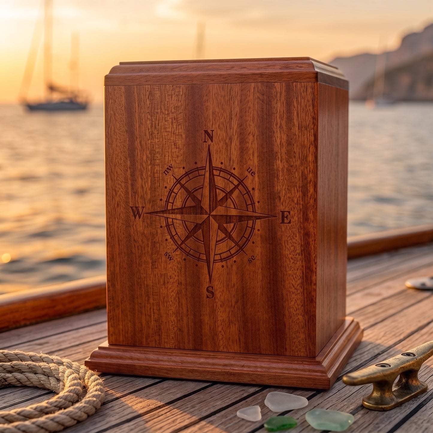 Corinthian Compass Rose Wood Memorial