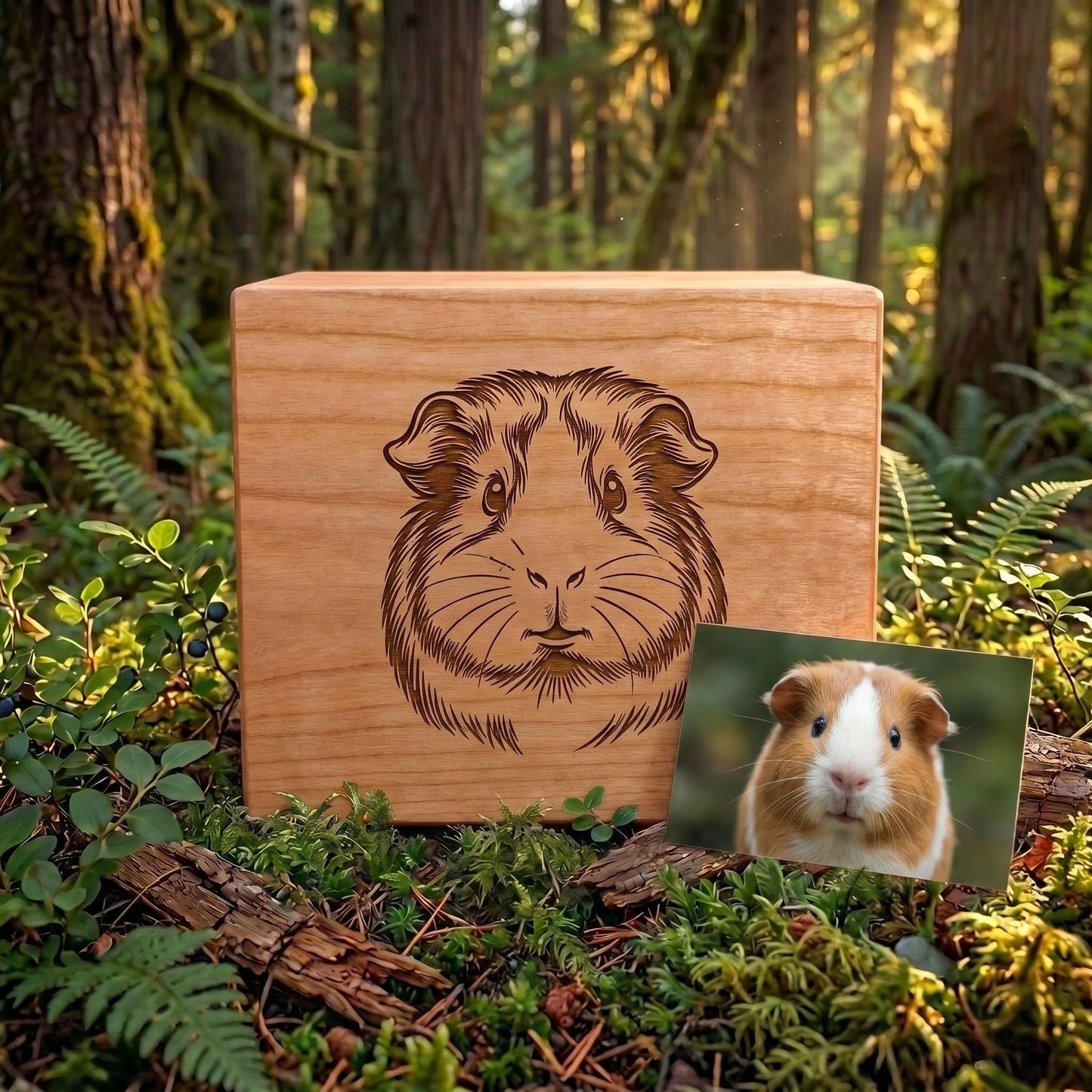 Custom Engraved Small Pet Wood Memorial