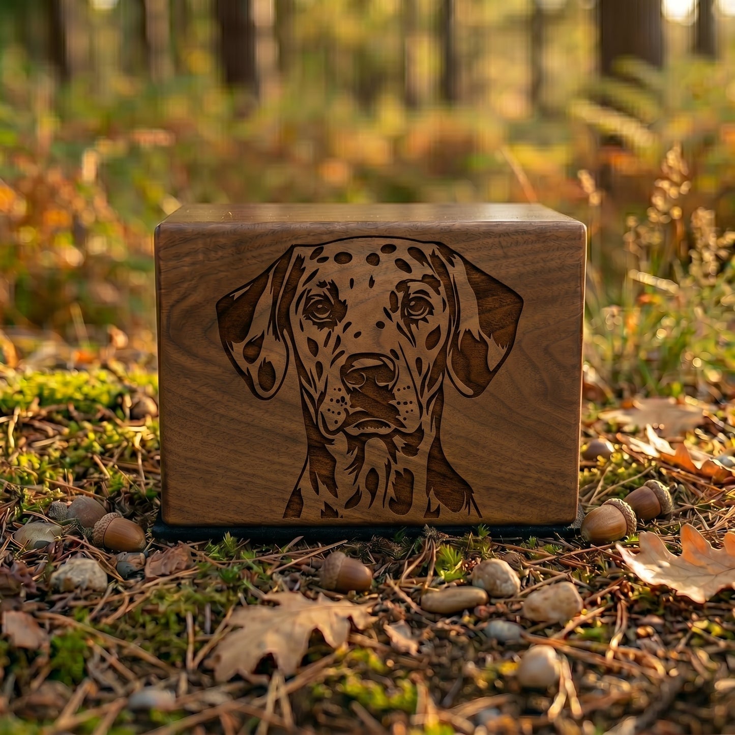 Dalmatian Stencil Engraved Wood Memorial