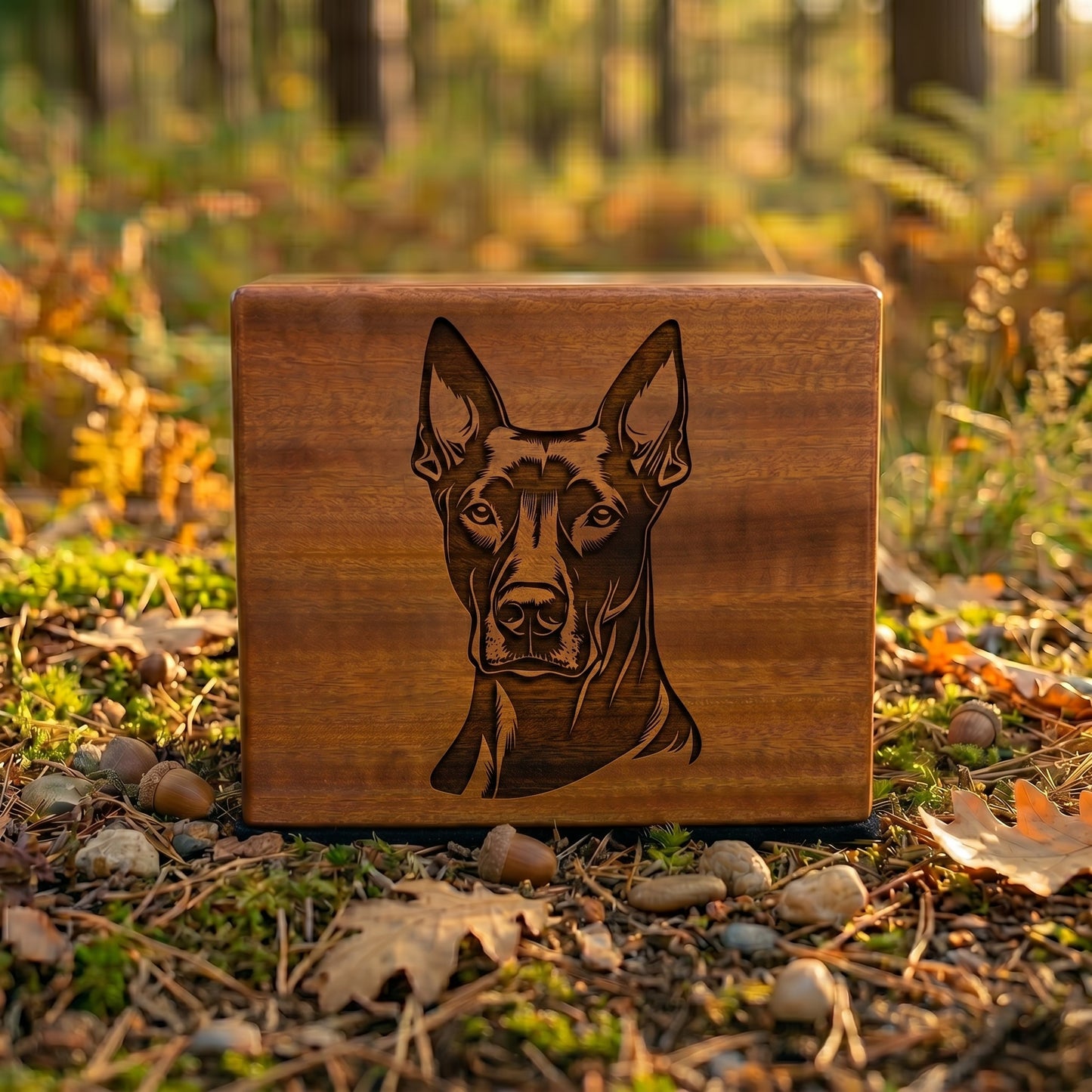 Doberman Pinscher Stencil Engraved Wood Memorial