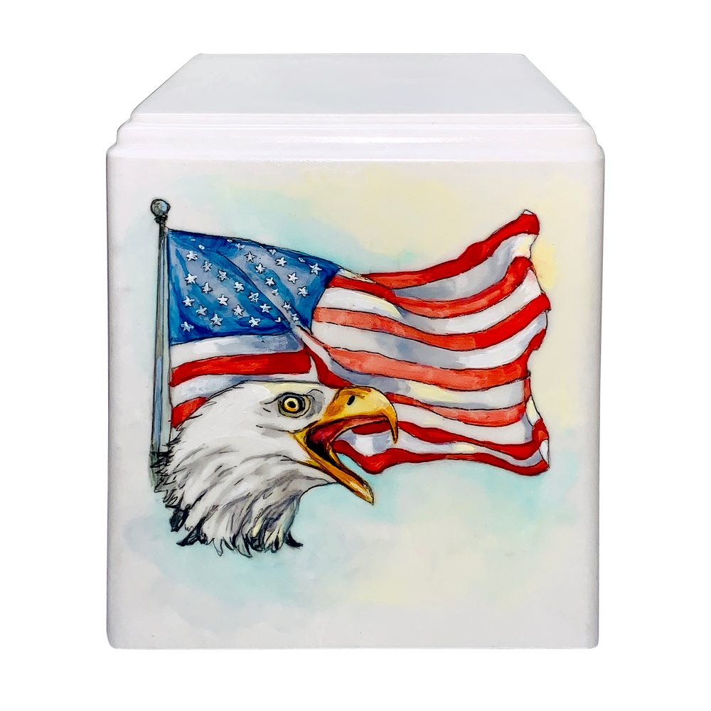 Flag with Eagle Hand Painted Memorial