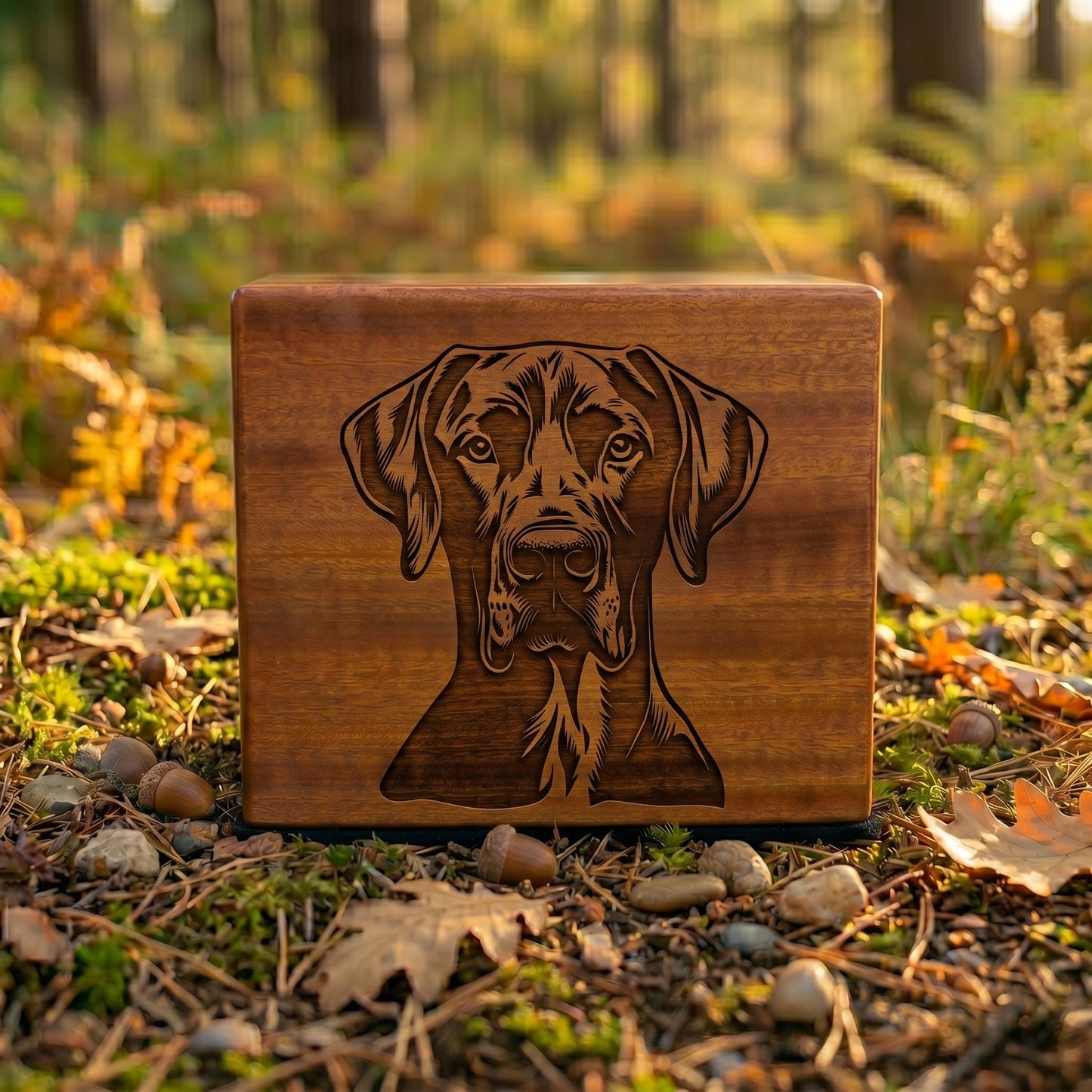 Great Dane Stencil Engraved Wood Memorial