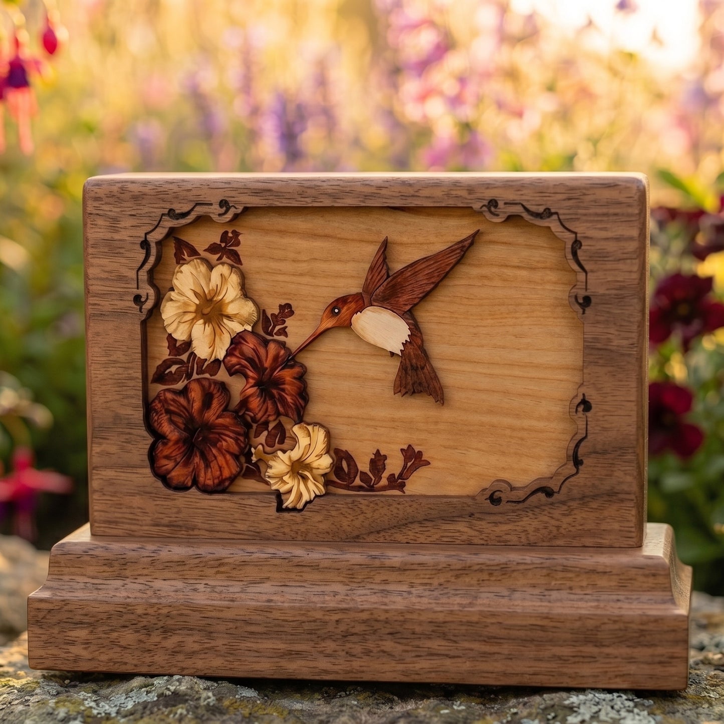 Hummingbird Keepsake Wood Memorial