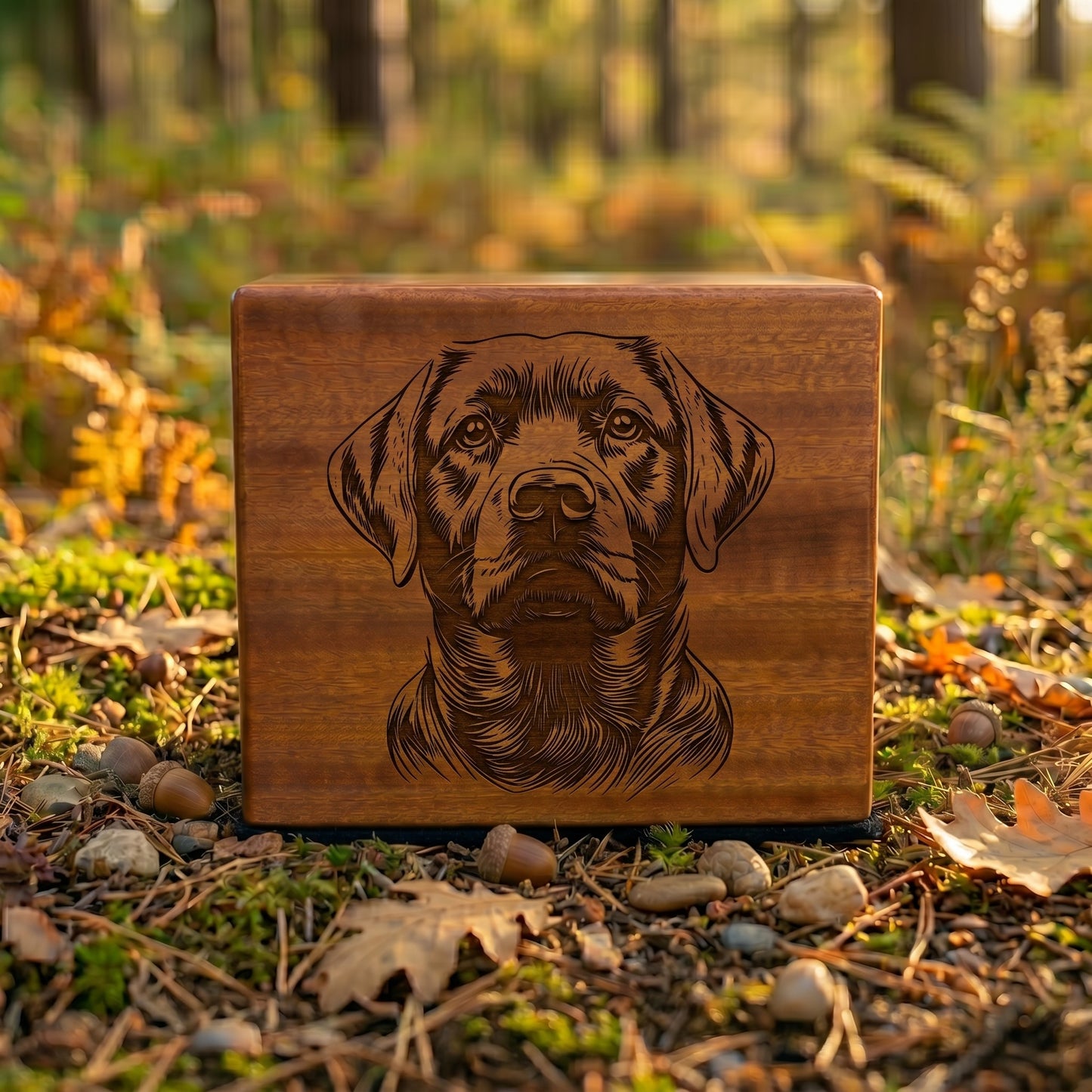 Labrador Retriever Stencil Engraved Wood Memorial
