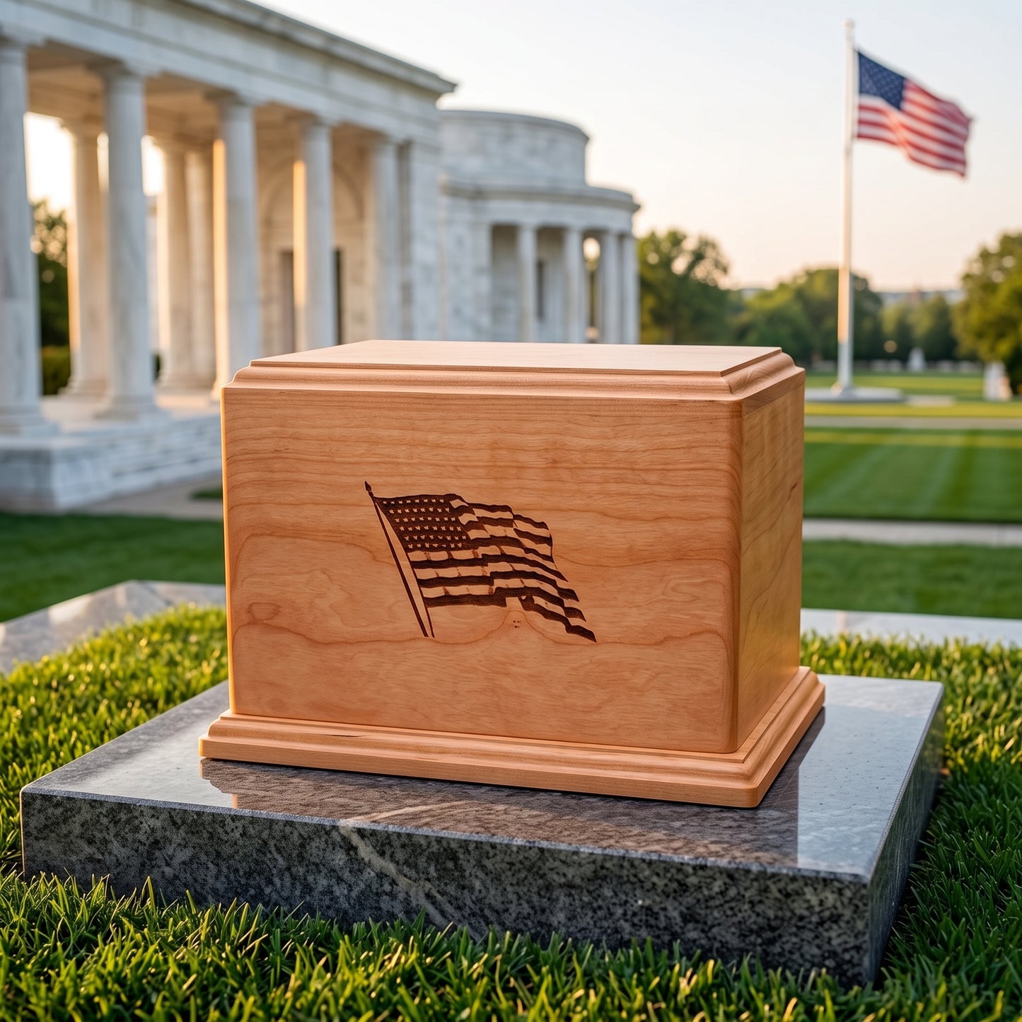 Newport American Flag Wood Memorial