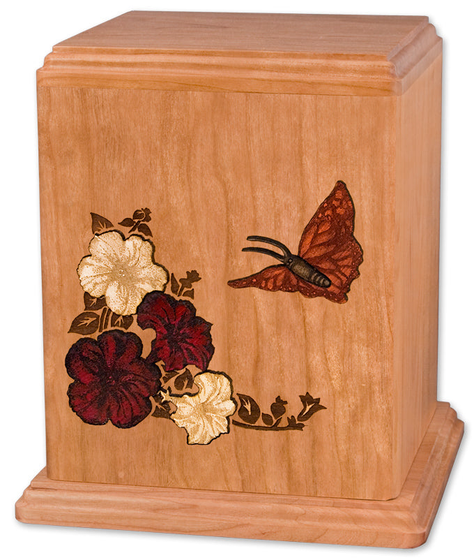 Corinthian Inlay Butterfly Wood Memorial