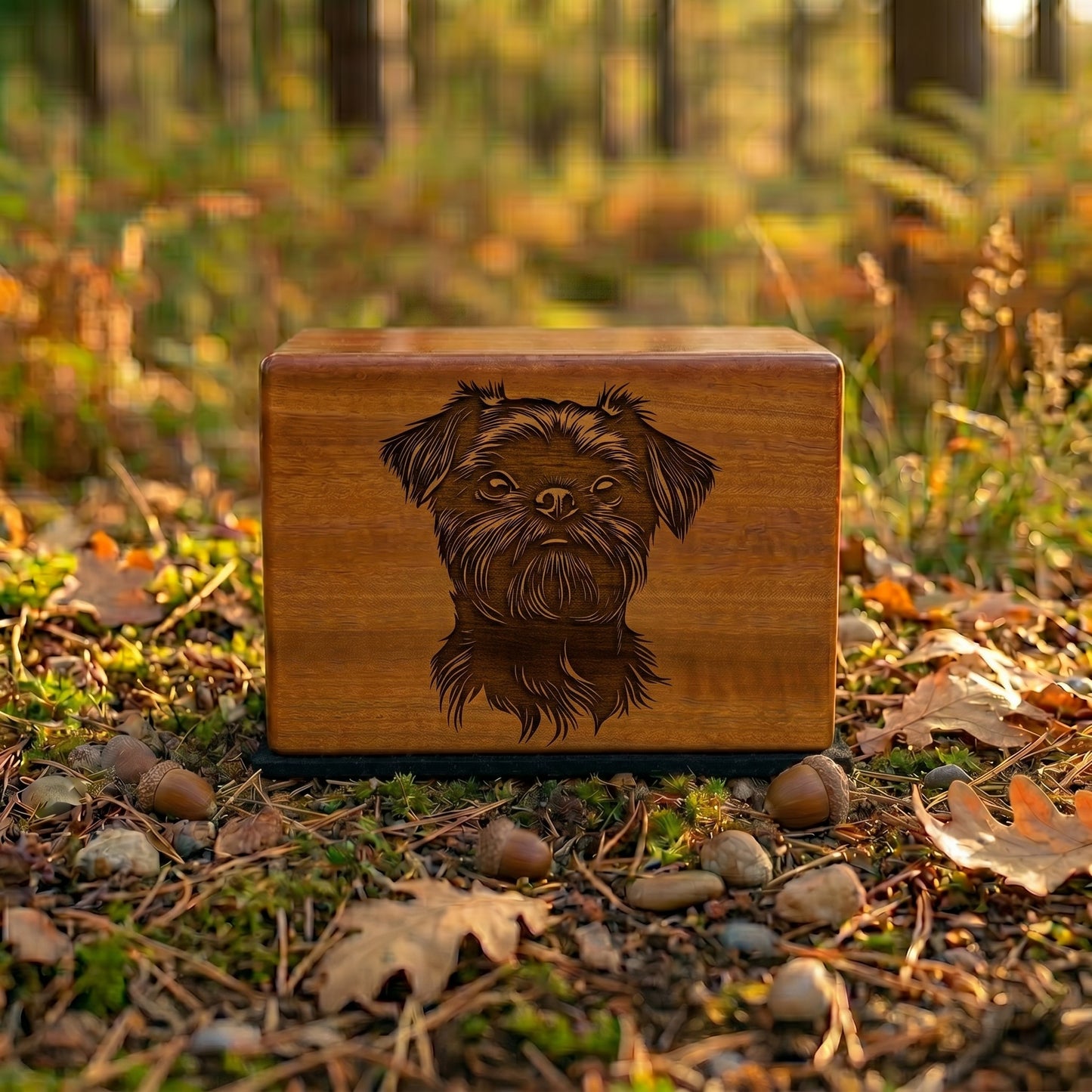 Affenpinscher Stencil Engraved Wood Memorial