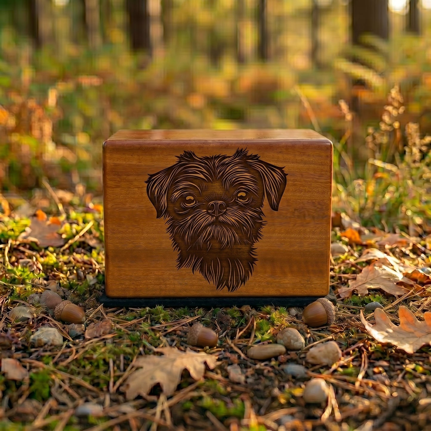 Affenpinscher Stencil Engraved Wood Memorial