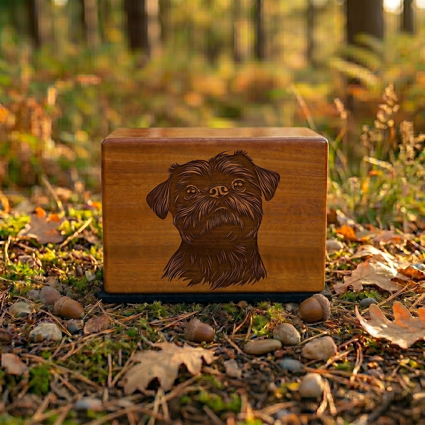Affenpinscher Stencil Engraved Wood Memorial