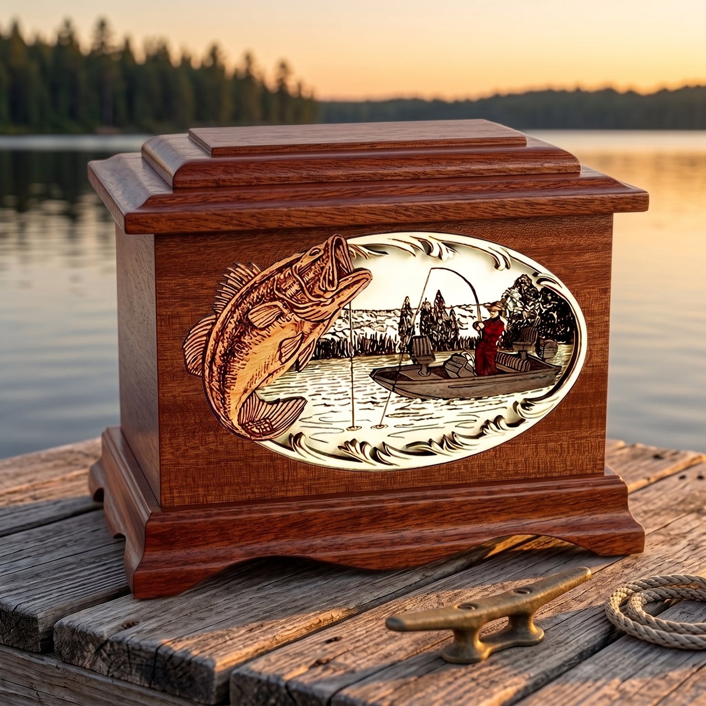 Ambassador Bass Boat Fishing Wood Memorial