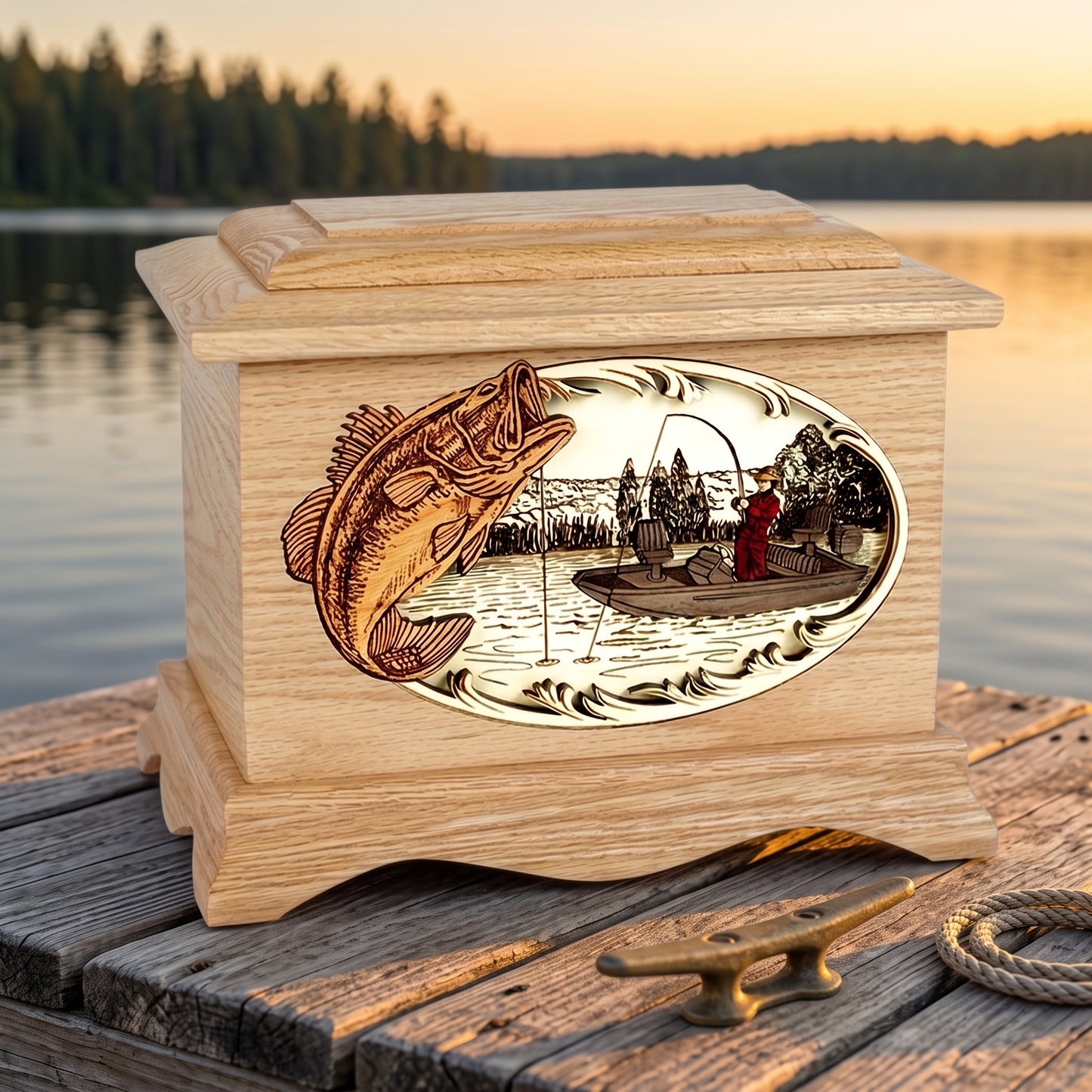 Ambassador Bass Boat Fishing Wood Memorial