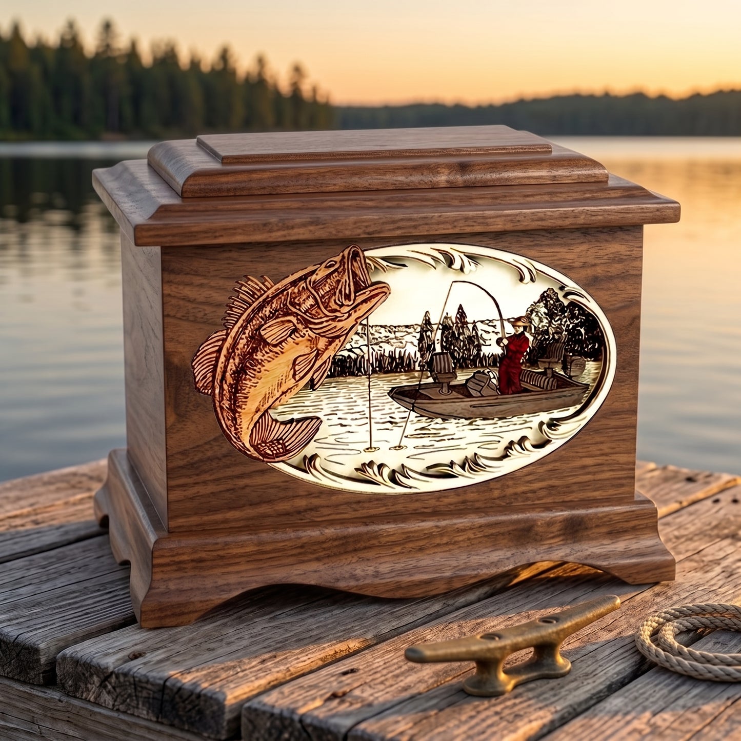 Ambassador Bass Boat Fishing Wood Memorial