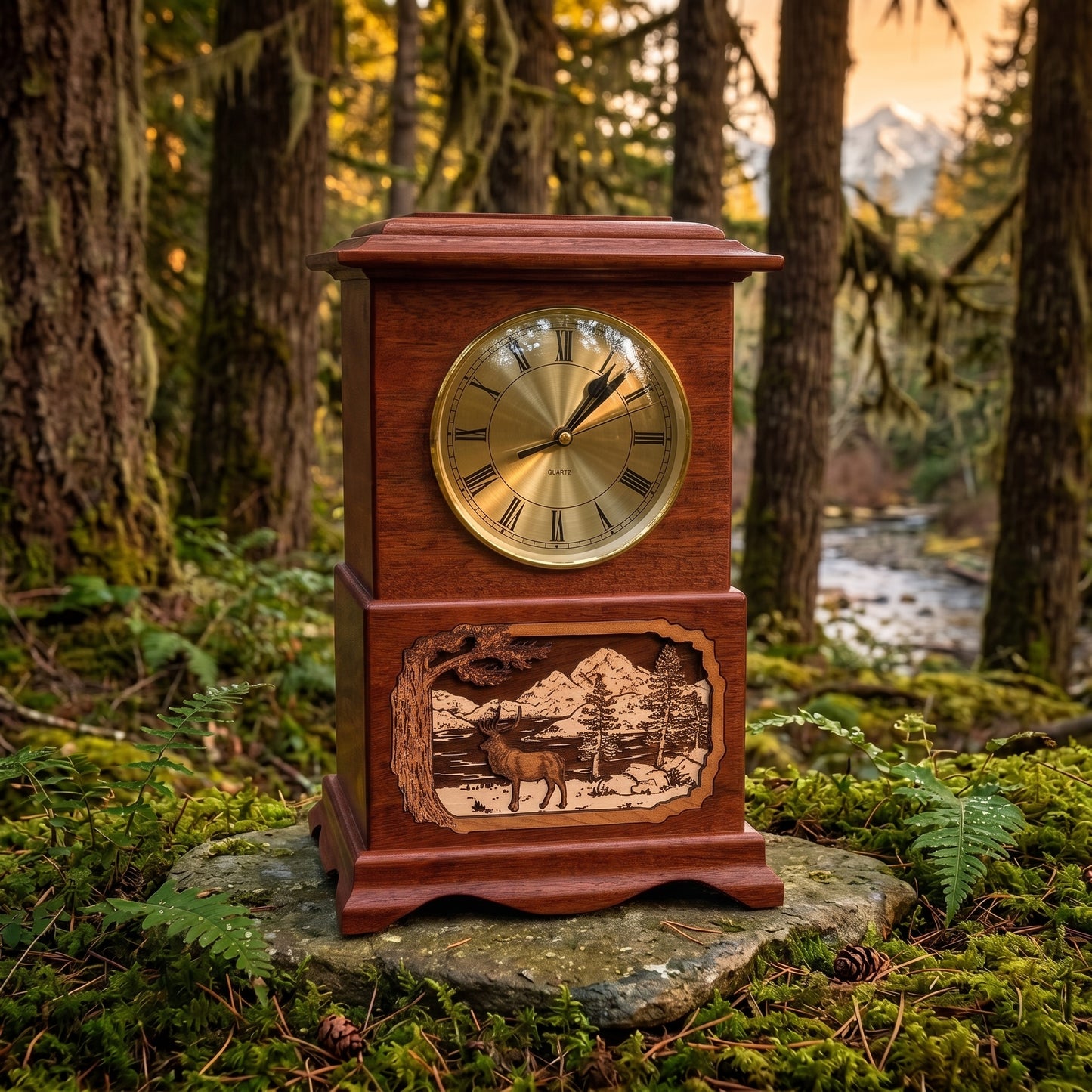 Ambassador Elk Clock Wood Memorial