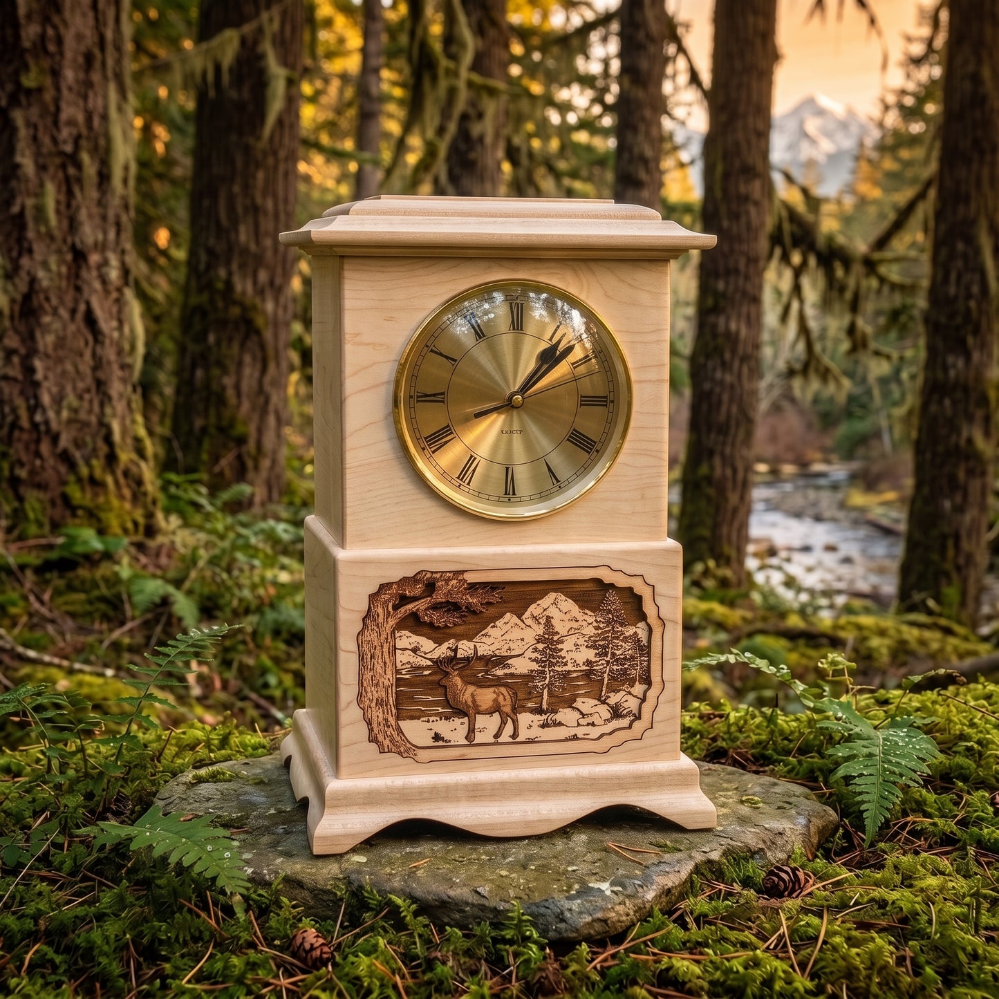 Ambassador Elk Clock Wood Memorial