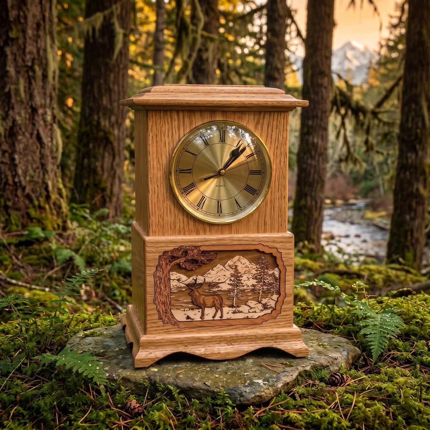 Ambassador Elk Clock Wood Memorial