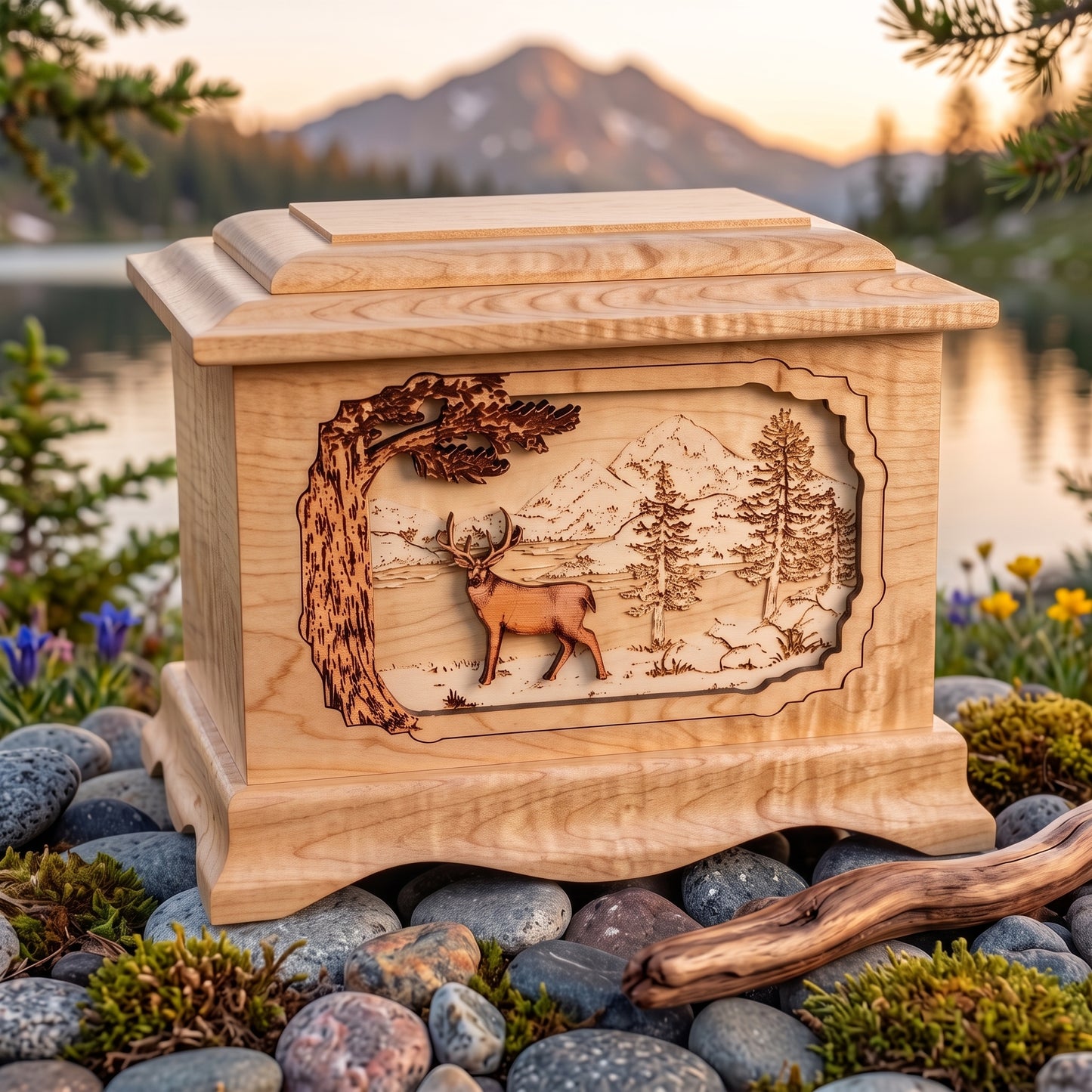 Ambassador Mountain Lakes Whitetail Deer Wood Memorial