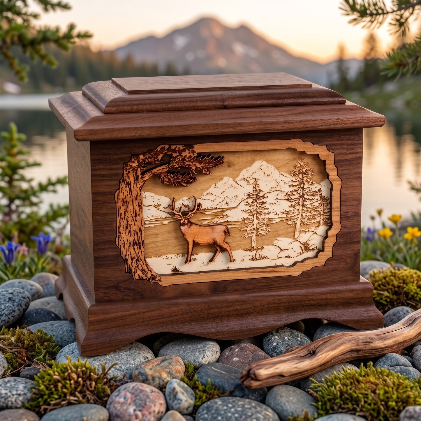 Ambassador Mountain Lakes Whitetail Deer Wood Memorial
