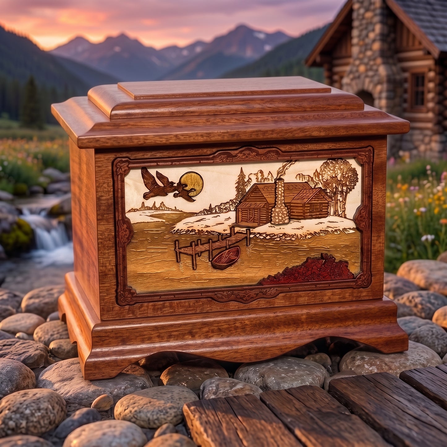 Ambassador Rustic Paradise Wood Memorial