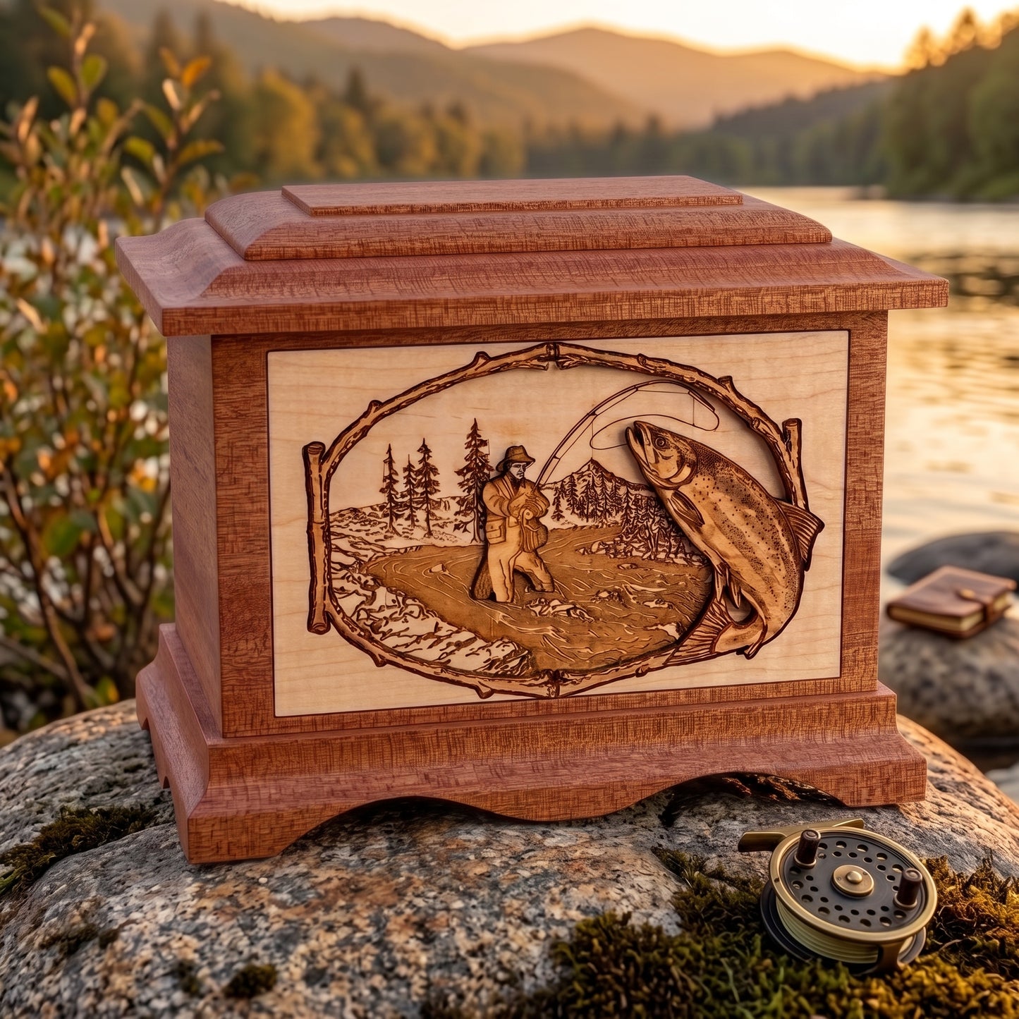 Ambassador Salmon Stream Fishing Wood Memorial