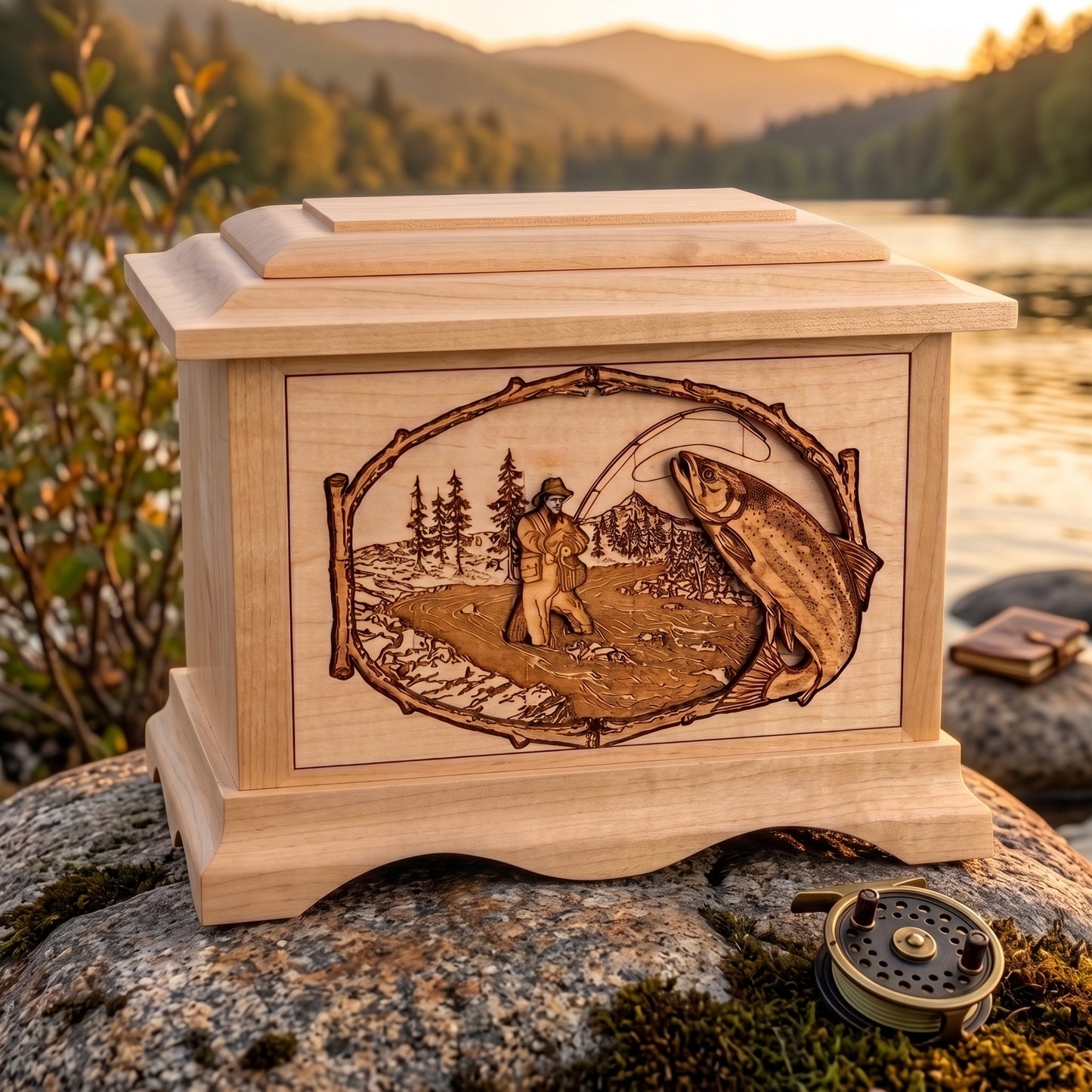 Ambassador Salmon Stream Fishing Wood Memorial