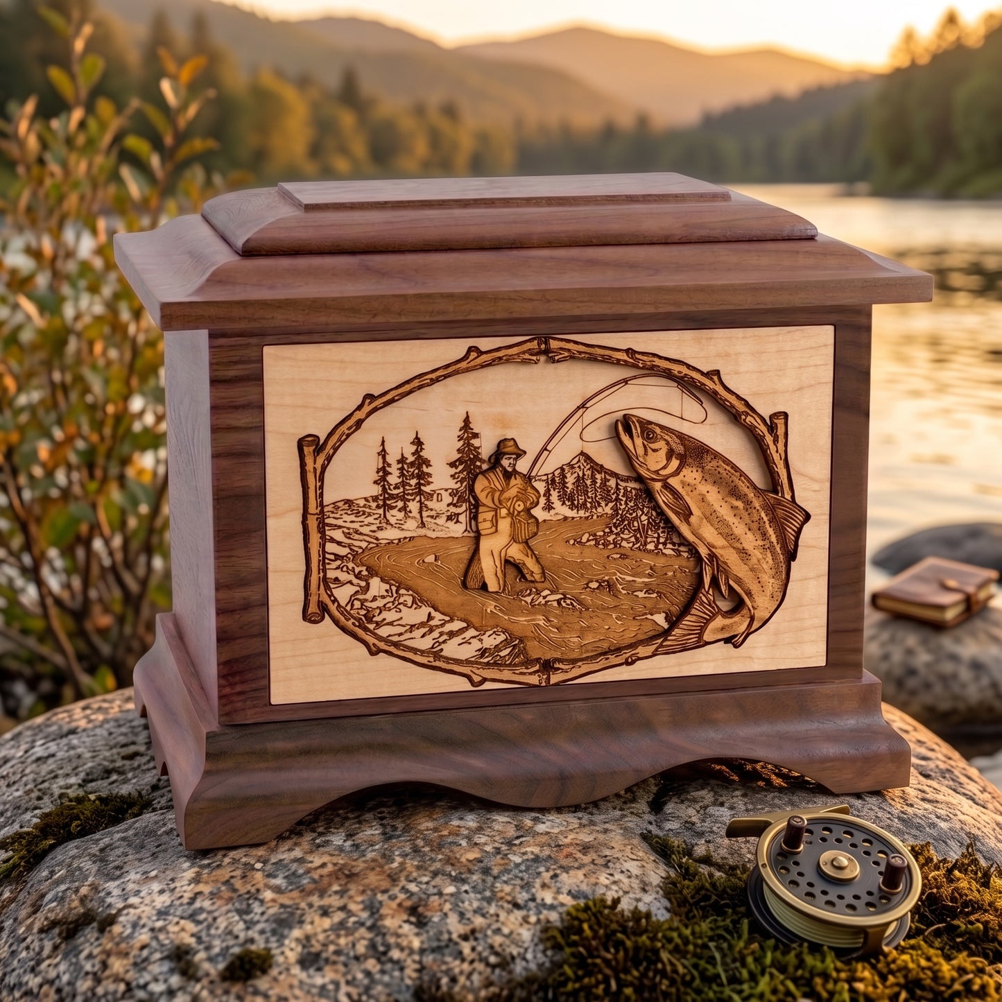 Ambassador Salmon Stream Fishing Wood Memorial