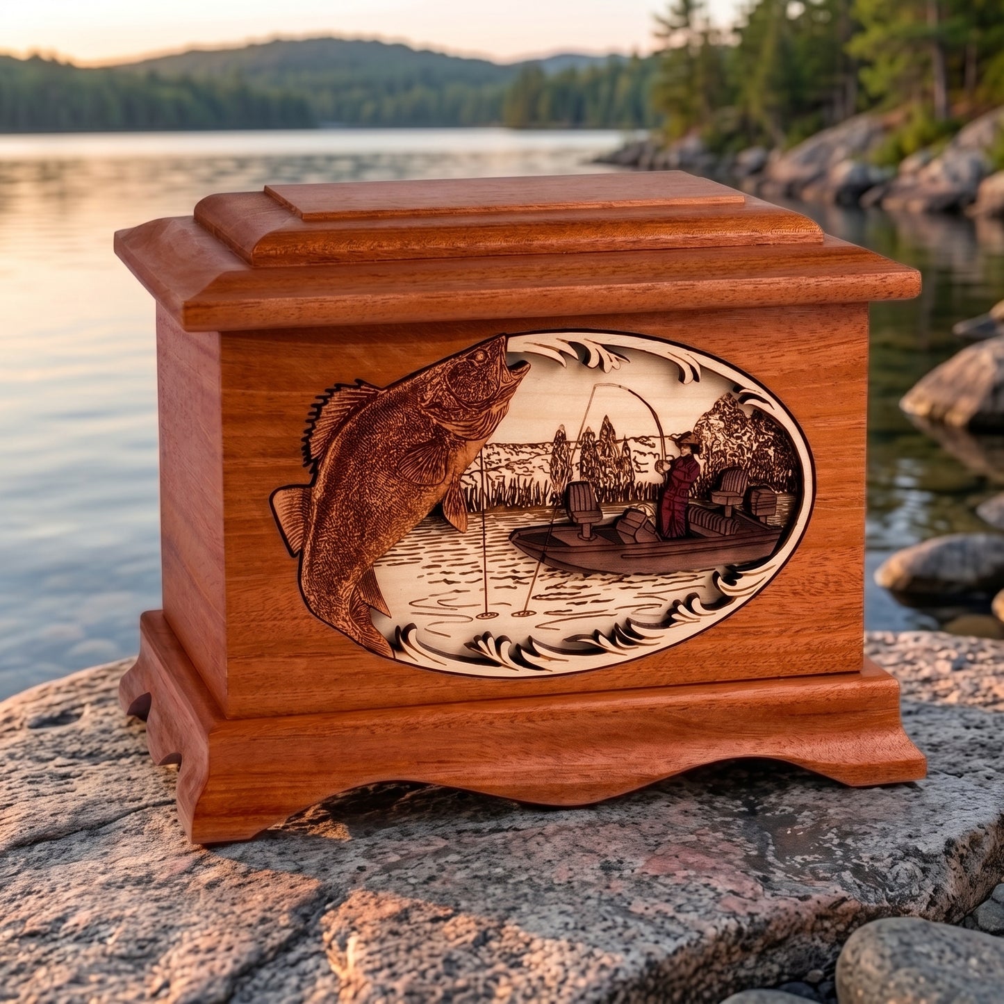 Ambassador Walleye Boat Fishing Wood Memorial