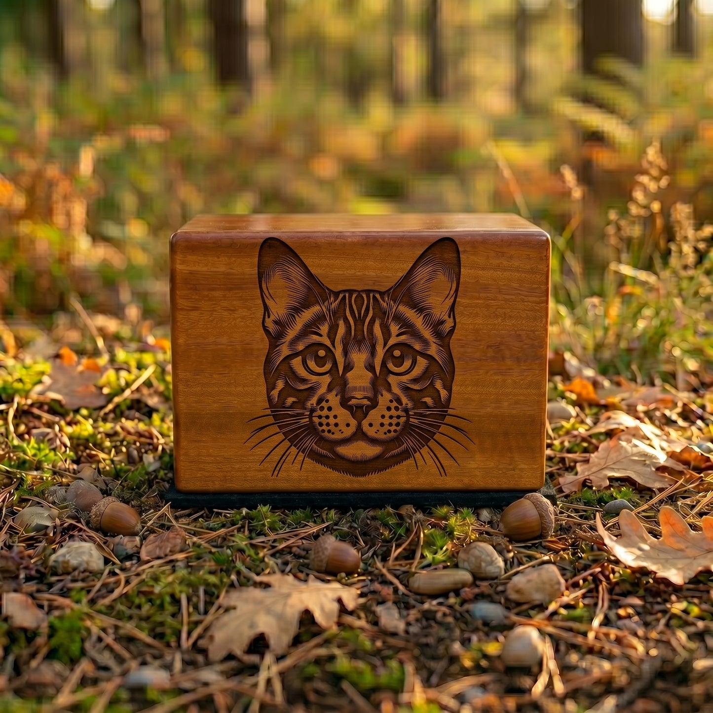 Bengal Stencil Engraved Wood Memorial
