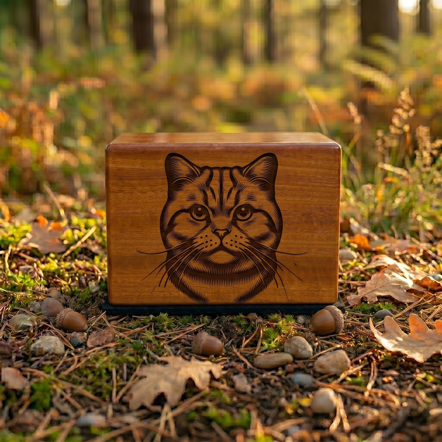 British Shorthair Stencil Engraved Wood Memorial