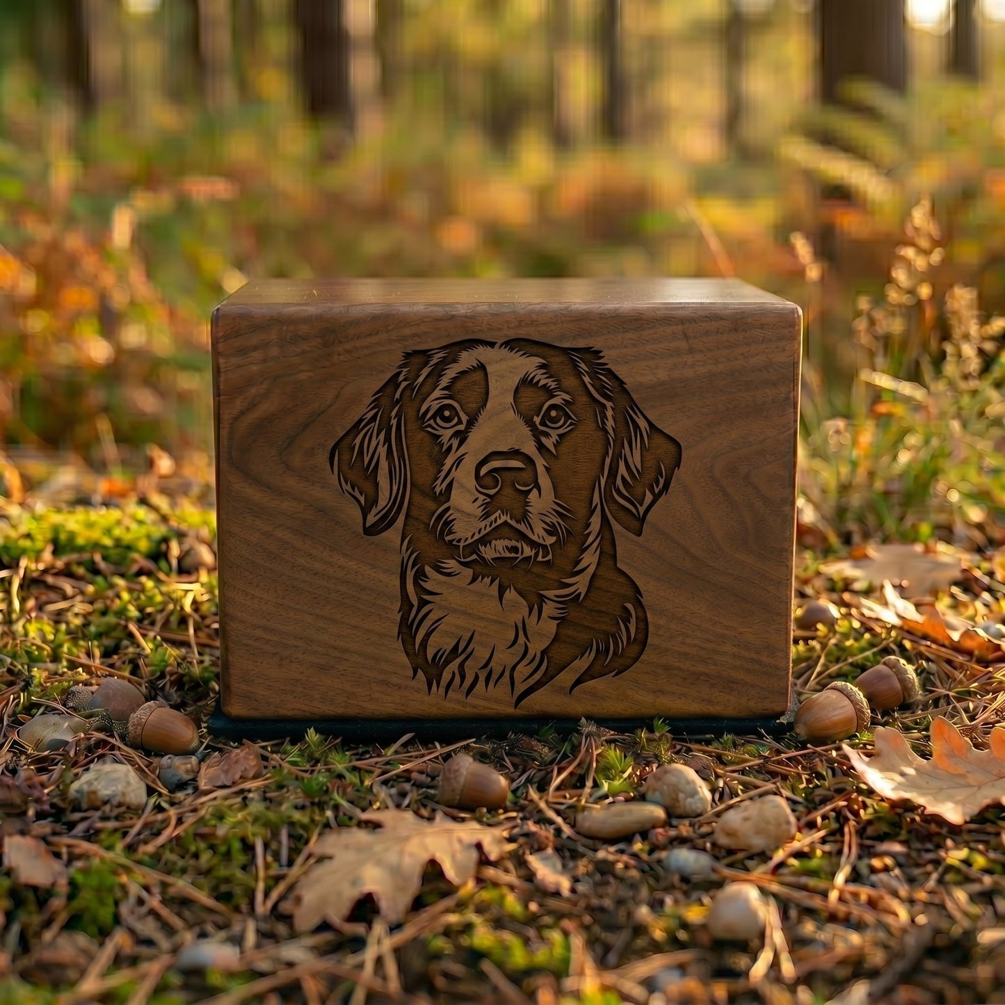 Brittany Stencil Engraved Wood Memorial