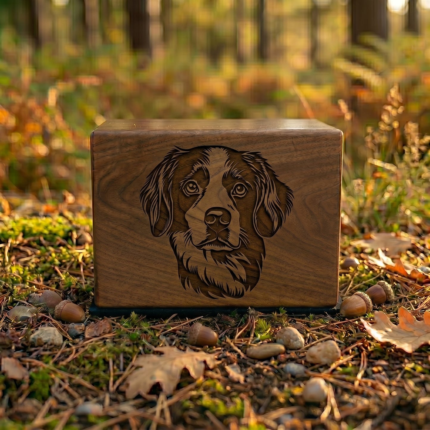 Brittany Stencil Engraved Wood Memorial