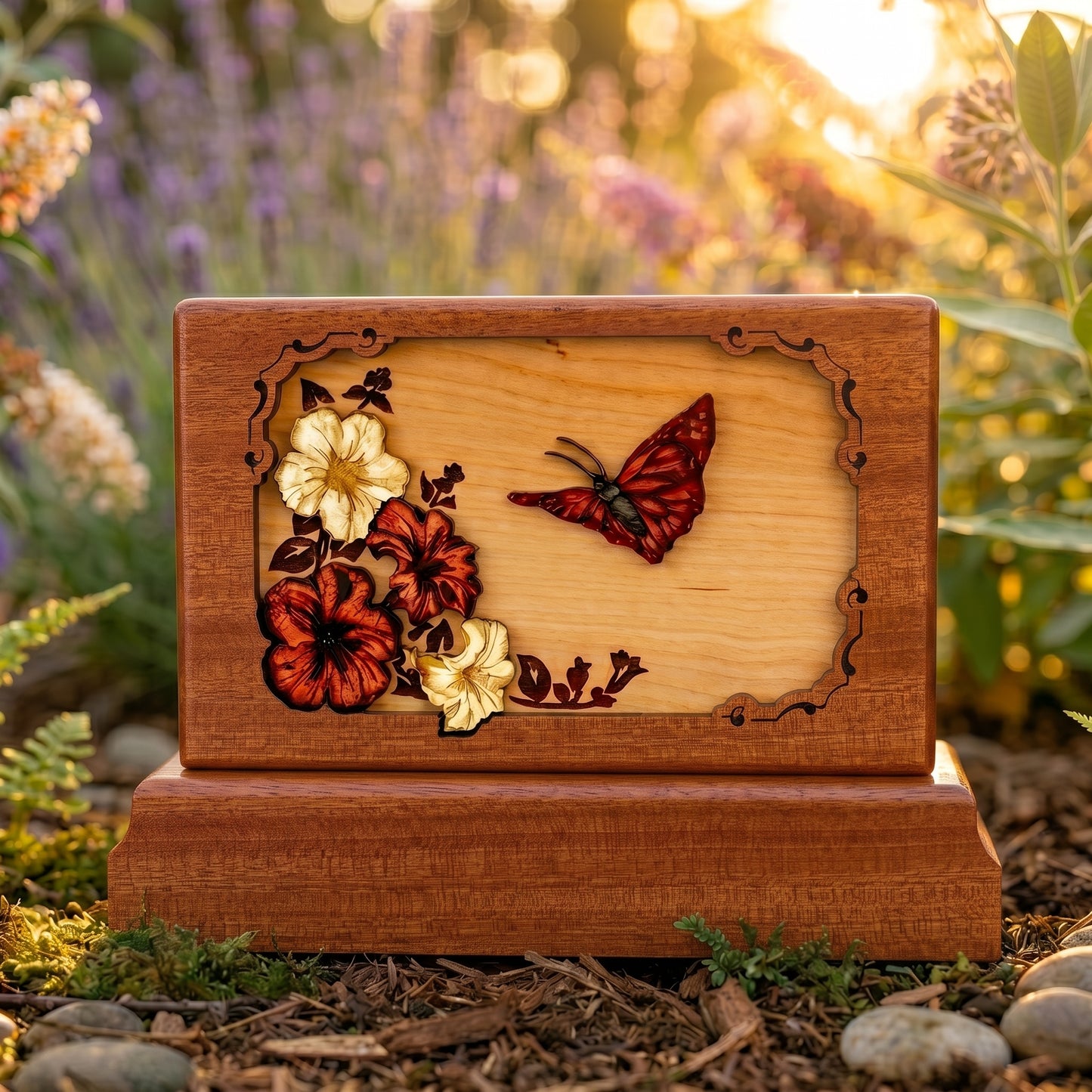 Butterfly Keepsake Wood Memorial