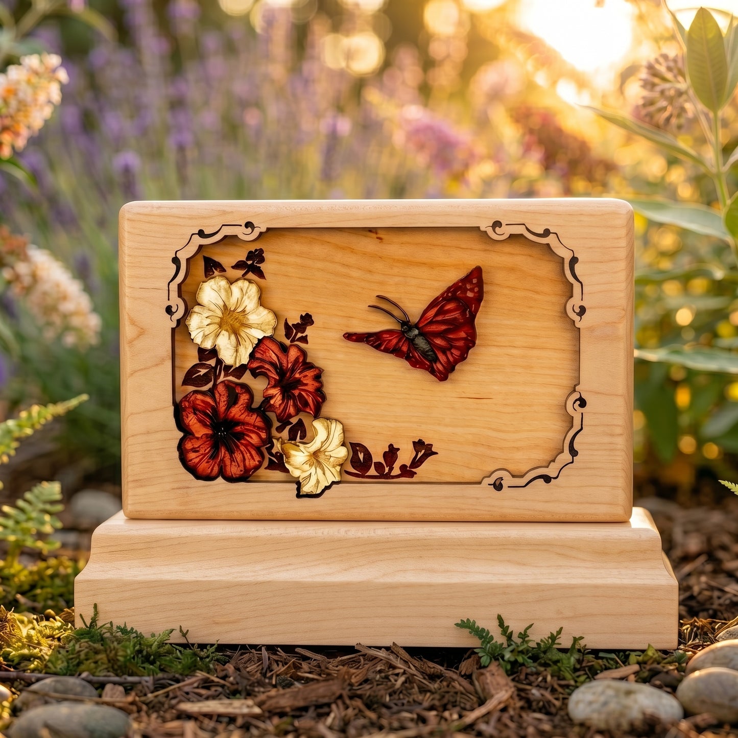 Butterfly Keepsake Wood Memorial