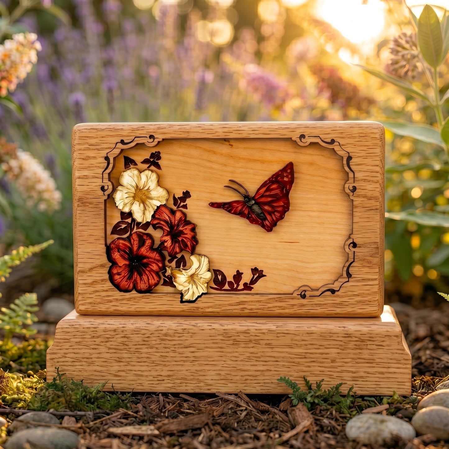 Butterfly Keepsake Wood Memorial