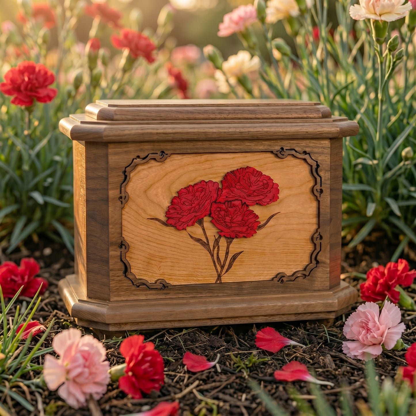 Octogon Carnations Wood Memorial