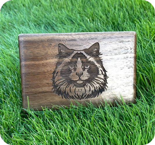 Cat Wood Engraved Memorial
