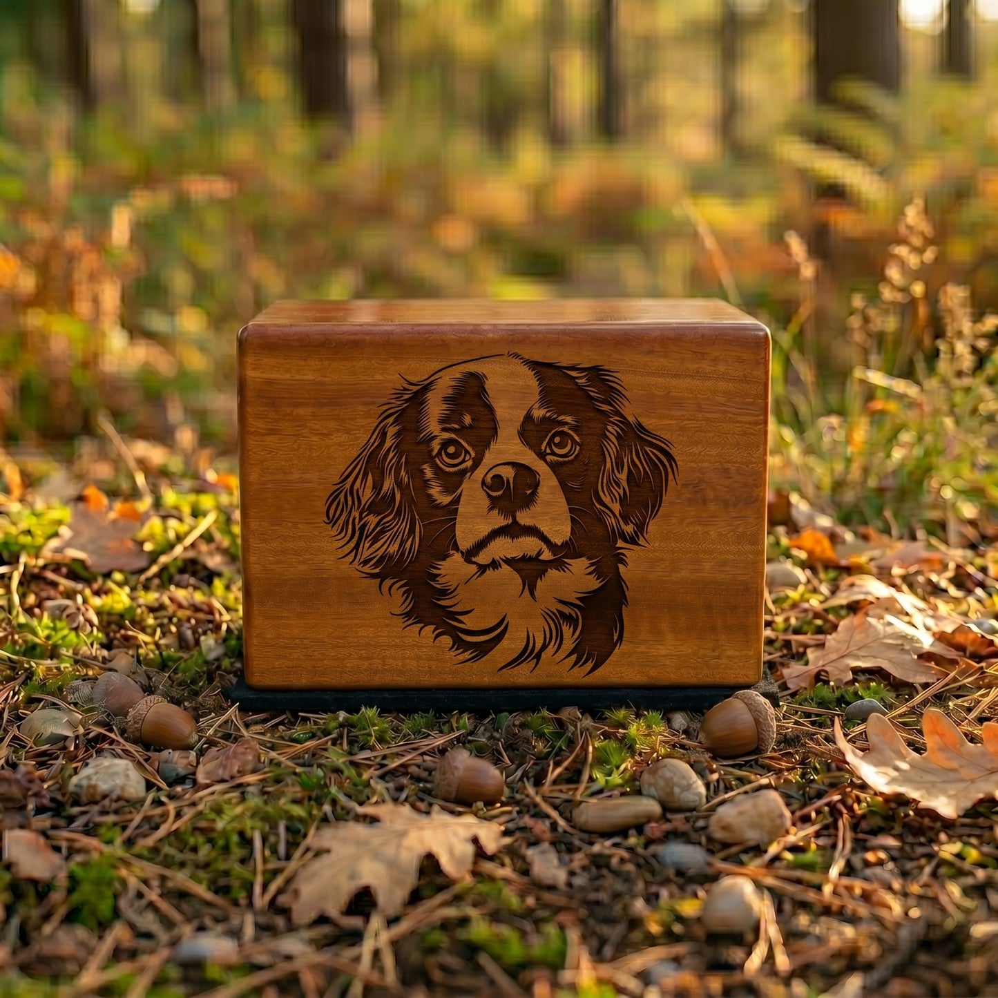Cavalier King Charles Spaniel Stencil Engraved Wood Memorial