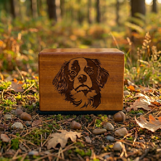 Cavalier King Charles Spaniel Stencil Engraved Wood Memorial