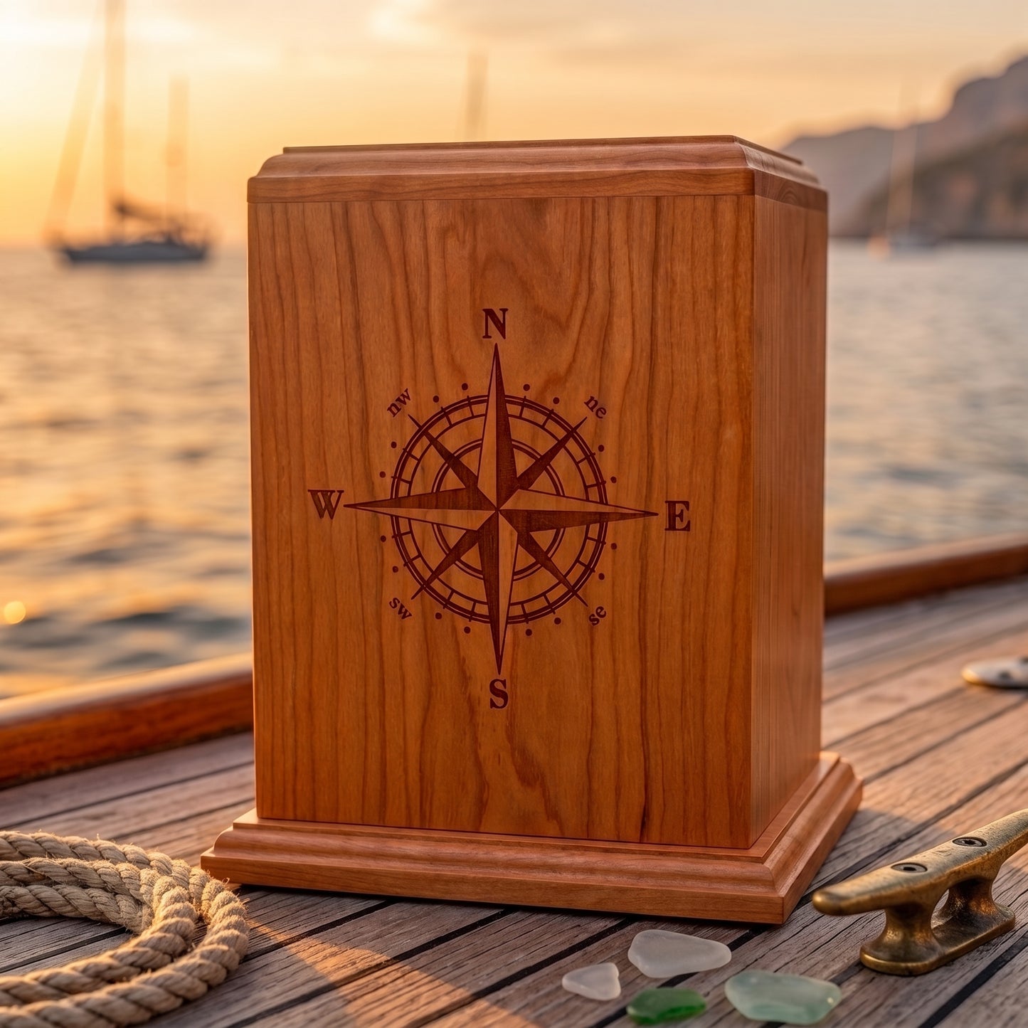 Corinthian Compass Rose Wood Memorial