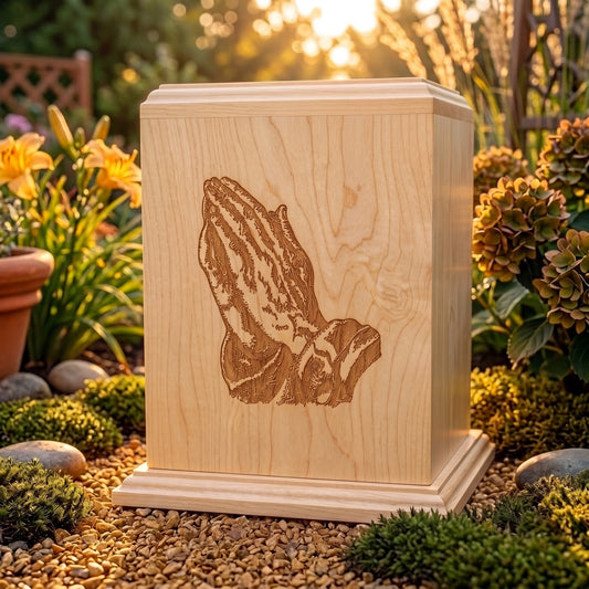 Corinthian Praying Hands Wood Memorial