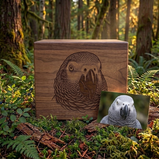 Custom Engraved Bird Wood Memorial