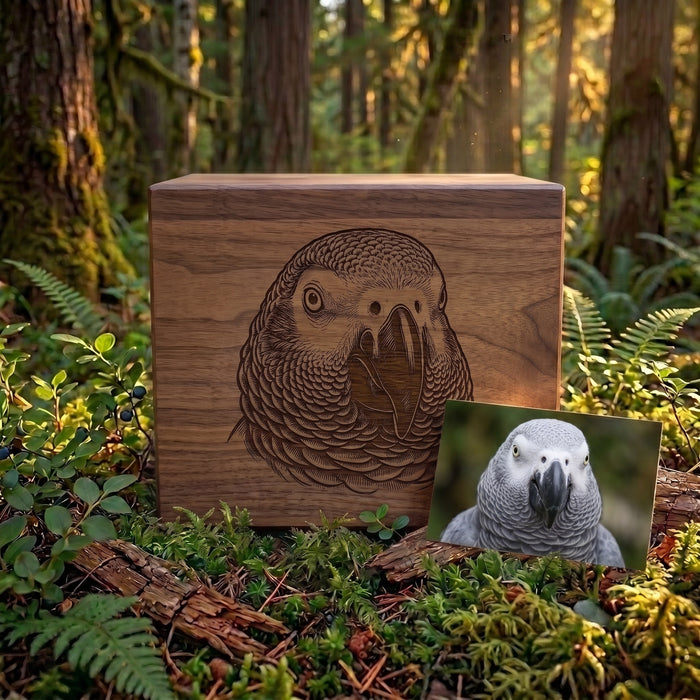 Custom Engraved Bird Wood Memorial