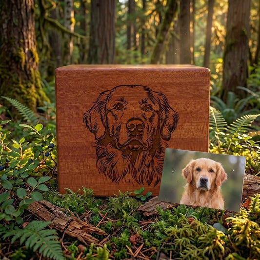 Custom Engraved Dog Wood Memorial