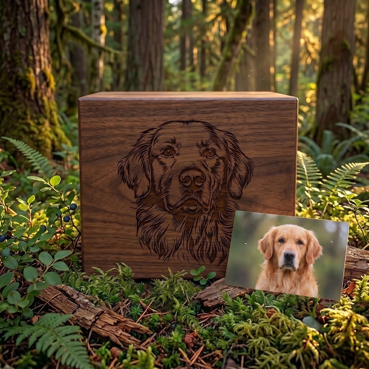 Custom Engraved Dog Wood Memorial