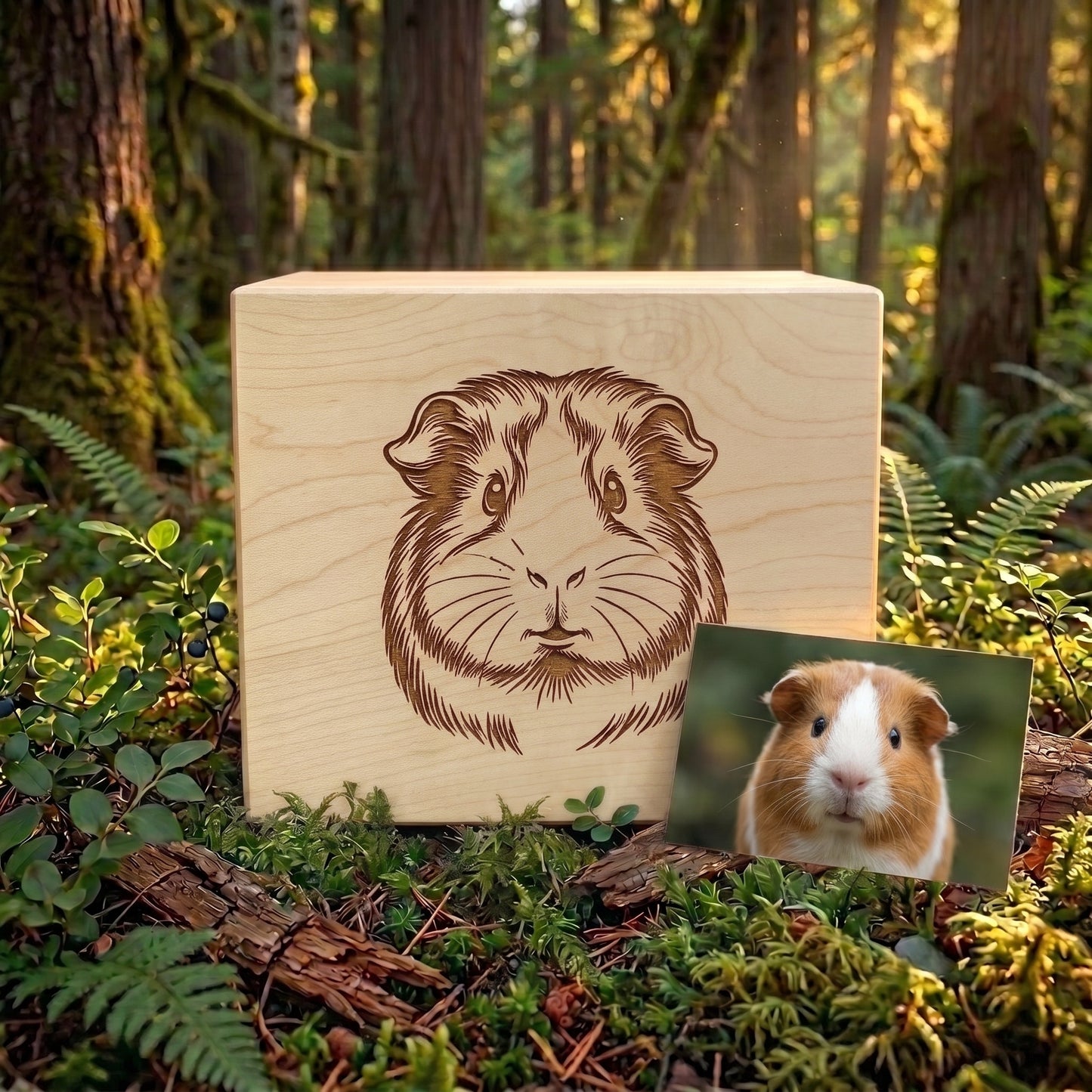 Custom Engraved Small Pet Wood Memorial
